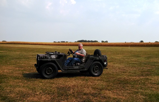 Jim Martz test driving Scott Ward's M151